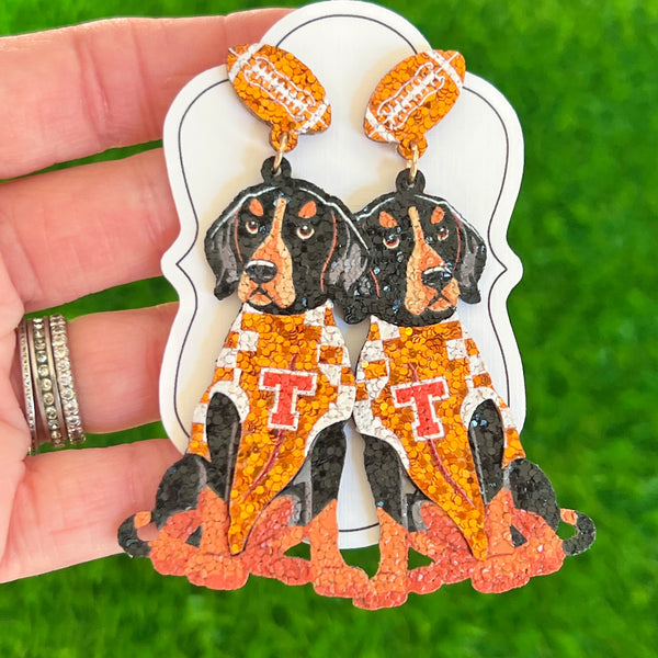 Game Day Hound Earrings! Football Post Style!