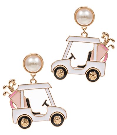 Golf Cart & Golf Club Earrings - 2 Colors