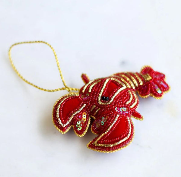 Crawfish Beaded Ornament