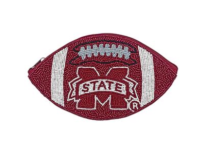 Beaded Football Coin Purse - Mississippi State