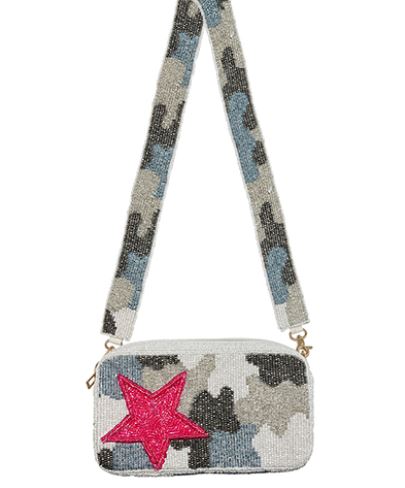 Pink Star Beaded Bag
