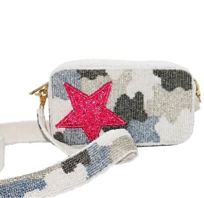 Pink Star Beaded Bag