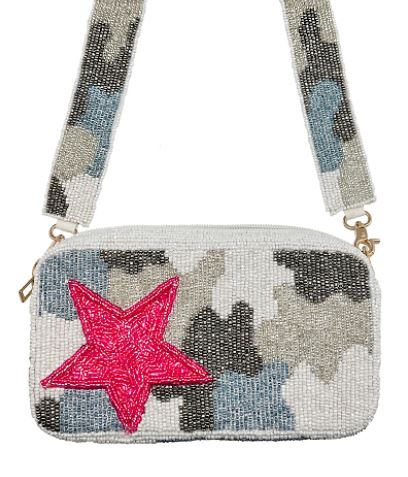 Pink Star Beaded Bag