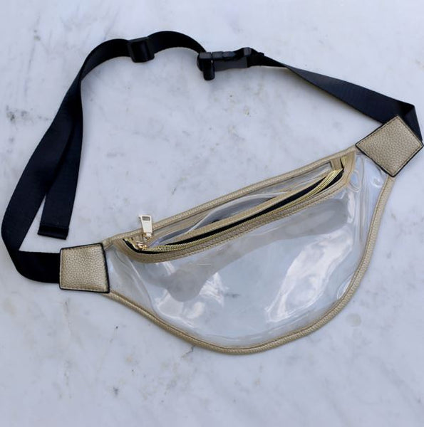 Clear Waist Pack in Gold or Black - Fanny Pack!