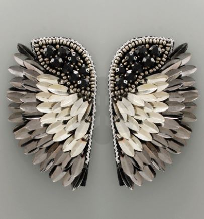 Embellished Wing Post Earrings - 3 Colors!