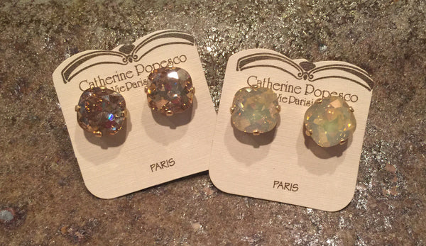 Catherine Popesco Large Stud Gold Earrings - La Vie Parisienne Jewelry