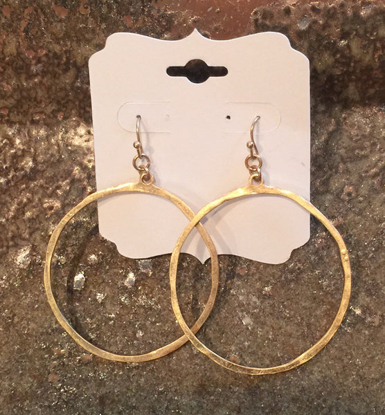 Gold & Silver Hammered Circle Earrings