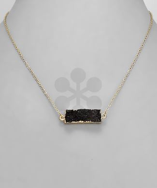 Rectangle Druzy Necklace
