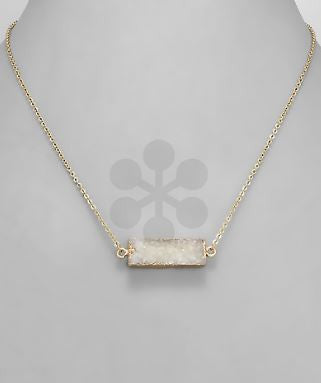 Rectangle Druzy Necklace