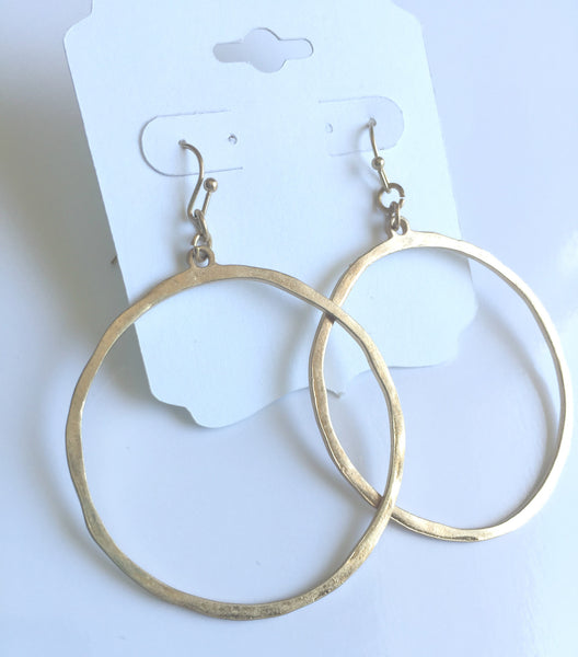 Gold & Silver Hammered Circle Earrings