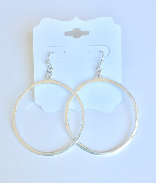Gold & Silver Hammered Circle Earrings