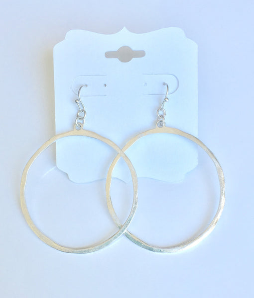 Gold & Silver Hammered Circle Earrings