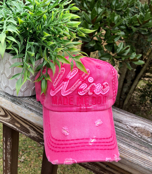 Wine Made Me Do It Baseball Cap or Hat