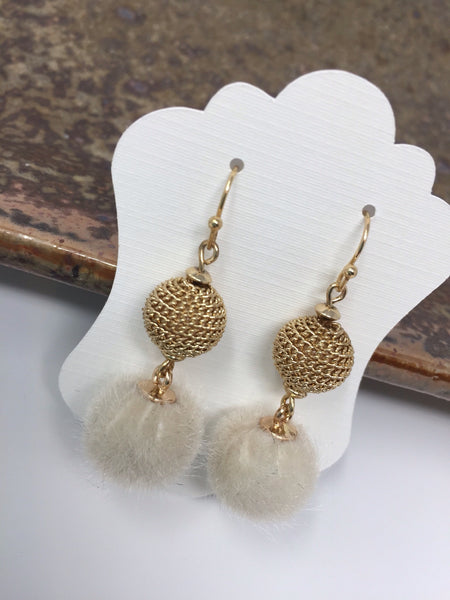 Faux Fur Pom Earrings