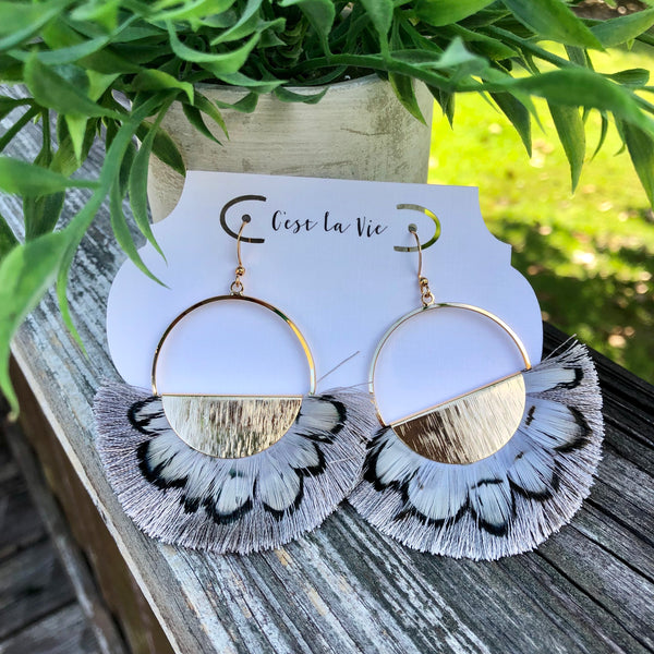 Gold Feather Earrings - 4 Styles