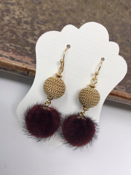 Faux Fur Pom Earrings