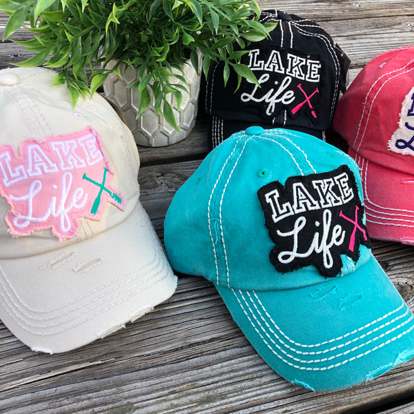 Lake Life Distressed Baseball Hat