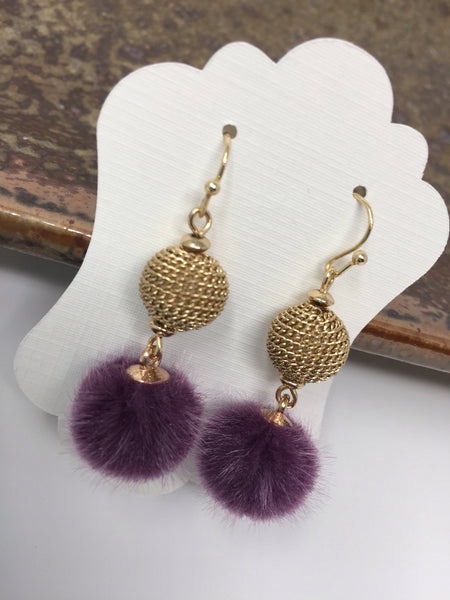 Faux Fur Pom Earrings