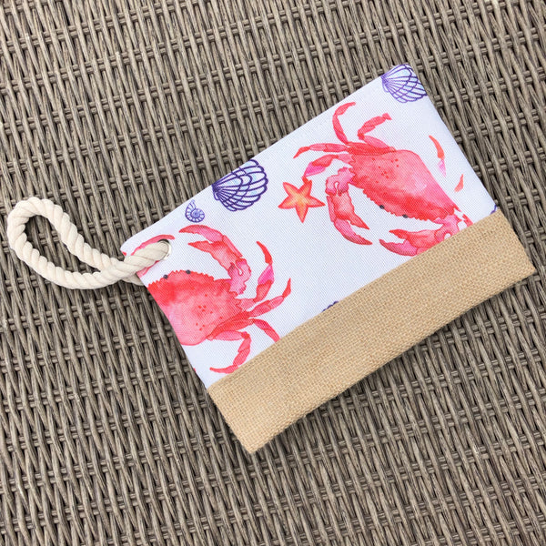 Crab Pouch Tote with Rope Handle