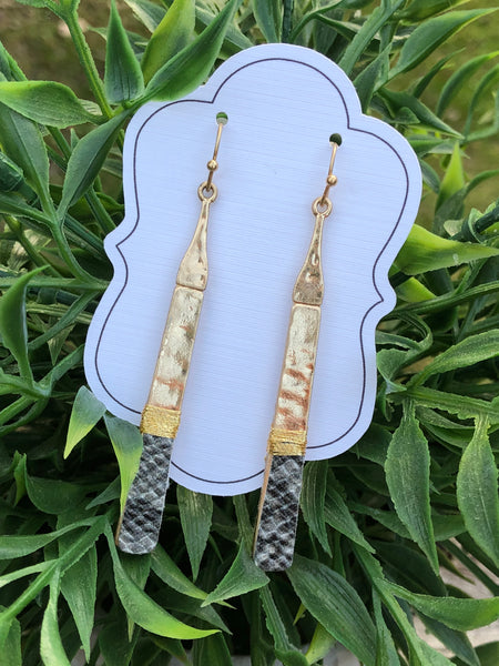 Gold & Snakeskin Earrings - Jewelry-Gift-Boutique Style Earrings