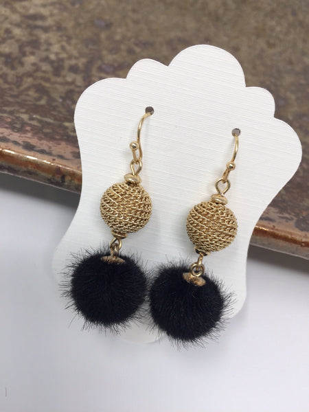 Faux Fur Pom Earrings