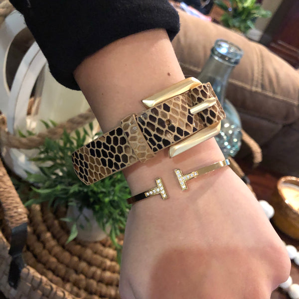 Snakeskin Buckle Cuff Bracelet