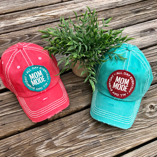 Mom Mode - All Day - Every Day - Distressed Hat