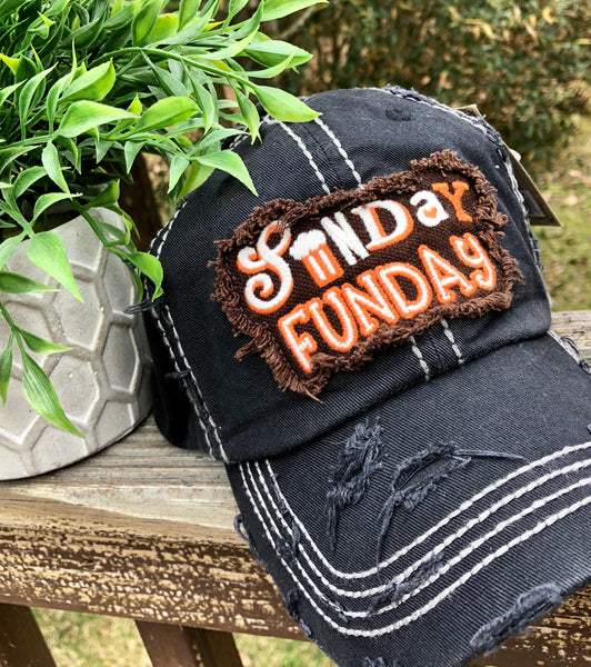 Sunday Funday Baseball Cap Hat - Black