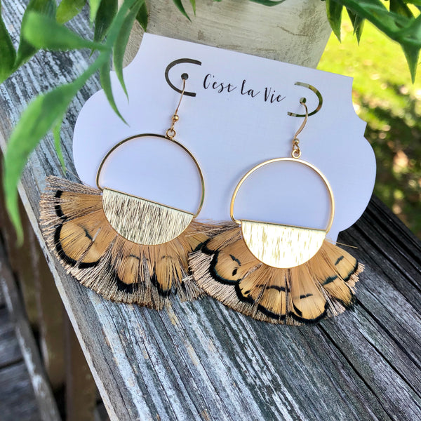 Gold Feather Earrings - 4 Styles
