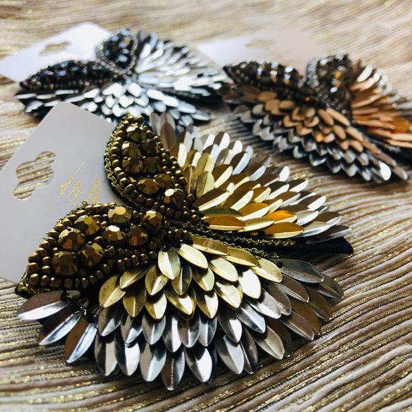 Embellished Wing Post Earrings - 3 Colors!