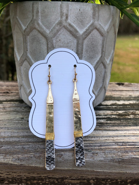 Gold & Snakeskin Earrings - Jewelry-Gift-Boutique Style Earrings