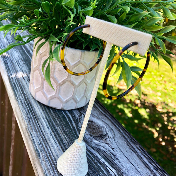 Tortoise hoop earrings