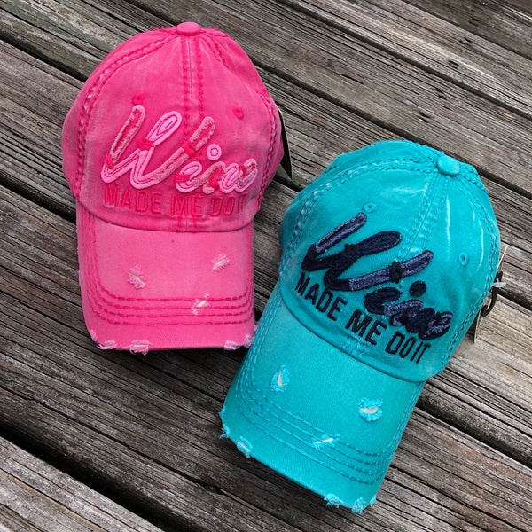 Wine Made Me Do It Baseball Cap or Hat