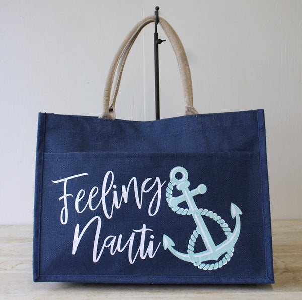 Feeling Nauti Jute Tote