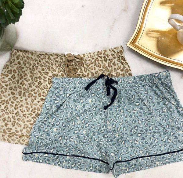 Leopard - Animal Print Pajama Shorts