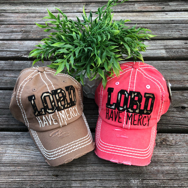 Lord Have Mercy Leopard Pink or Brown Baseball Cap Hat