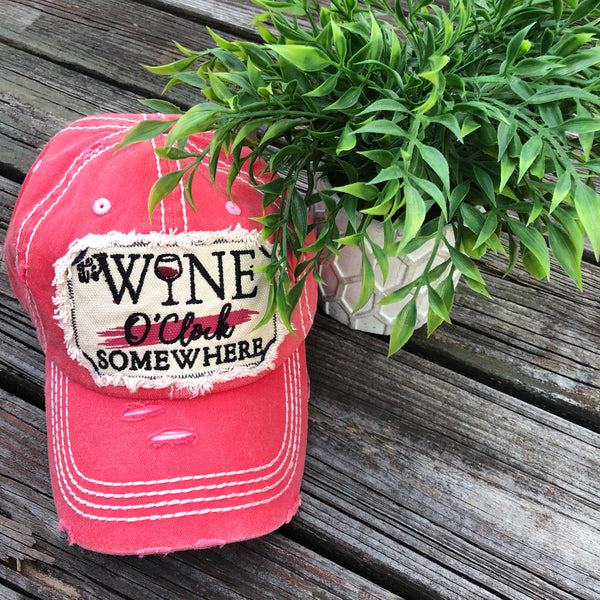 Wine O Clock Somewhere - Baseball hat or cap