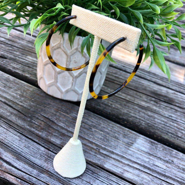 Tortoise hoop earrings