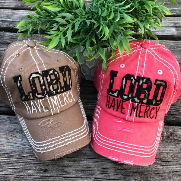 Lord Have Mercy Leopard Pink or Brown Baseball Cap Hat