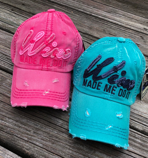 Wine Made Me Do It Baseball Cap or Hat