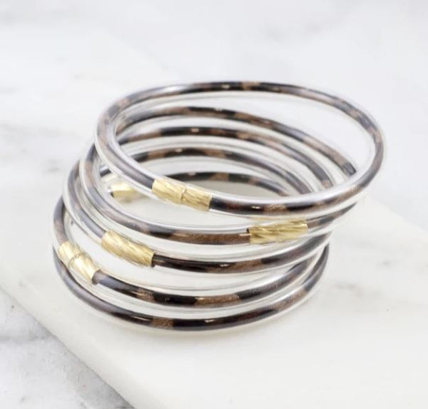 TONS of Colors! Set Of Five Jelly & Glitter Bangle Bracelets
