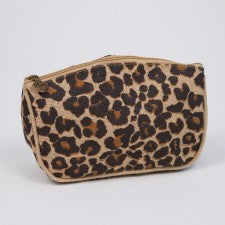 Leopard Jute Cosmetic Bag