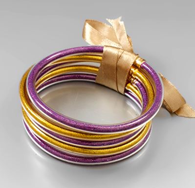 TONS of Colors! Set Of Five Jelly & Glitter Bangle Bracelets