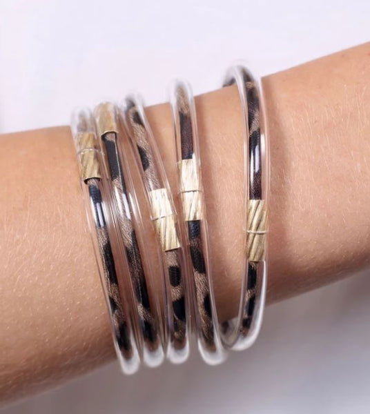 TONS of Colors! Set Of Five Jelly & Glitter Bangle Bracelets